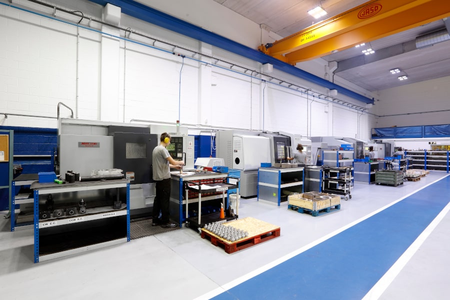 We have a flexible production capacity of over 30,000 hours per year of precision machining